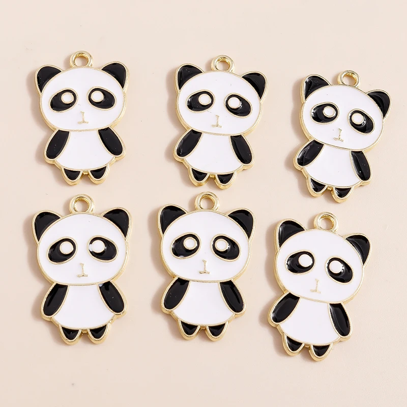 20 Stück Cartoon-Tier-Anhänger, Emaille-Panda-Bambus-Anhänger für die Schmuckherstellung, Halsketten, Ohrringe, Armbänder, DIY-Bastelarbeiten, Geschenke – Detail 17