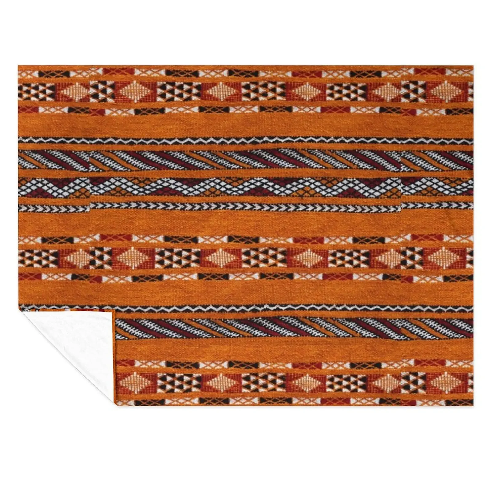 

Orange Vintage Moroccan Pattern Throw Blanket valentine gift ideas Soft Big Baby Retros Blankets