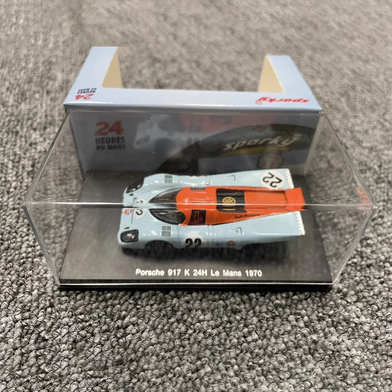 In Stock Spark 1/64 Porsche 917k Le Mans 24-Hour Endurance Race 1970 Gulf Coating Alloy Micro Die-Cast Model Customized Toy Gift