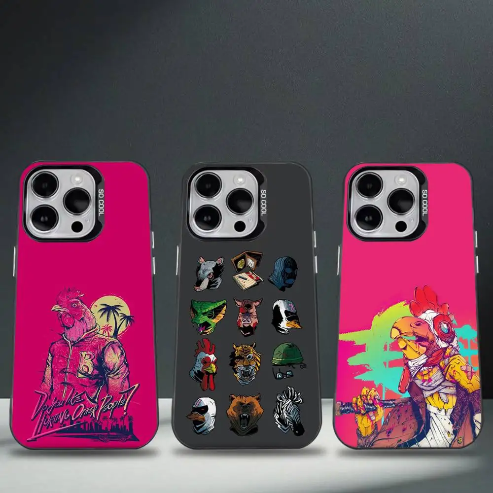 

Game H-Hotline Miami Phone Case For iPhone 16,15,14,13,12,11,8,7,Pro,Max,Plus,Mini,XS,SE Anti Fall Black Matte Hard