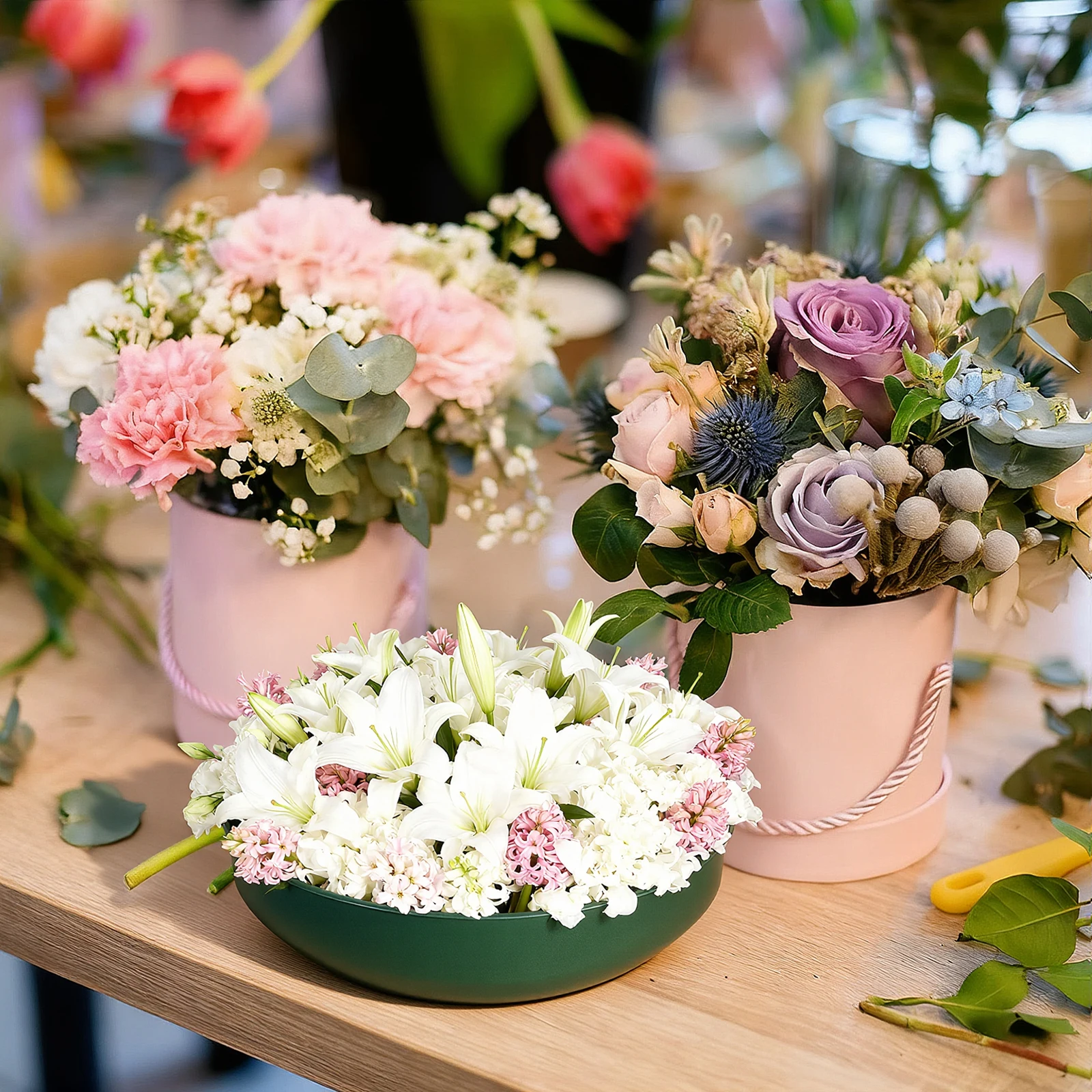 

10Pcs Round Needle Tray Plastic Flower Mud Fixator Durable Floral Arrangement Supplies Stylish Wedding Party Decor