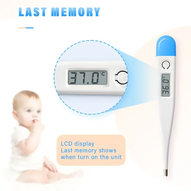 Baby Thermometers Pulse Oximeter Finger Digital Thermometer Accurate Oral Armpit Temperature Reading Fever Alert Termometer