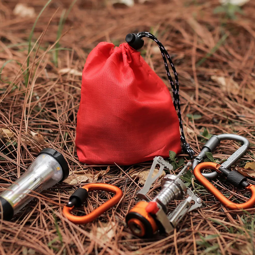 4 Buah Tas Penyimpanan Luar Ruangan Kantong Kain Serut Kecil Organizer Perjalanan Berkemah Ringan Tahan Lama untuk Hadiah Pernikahan