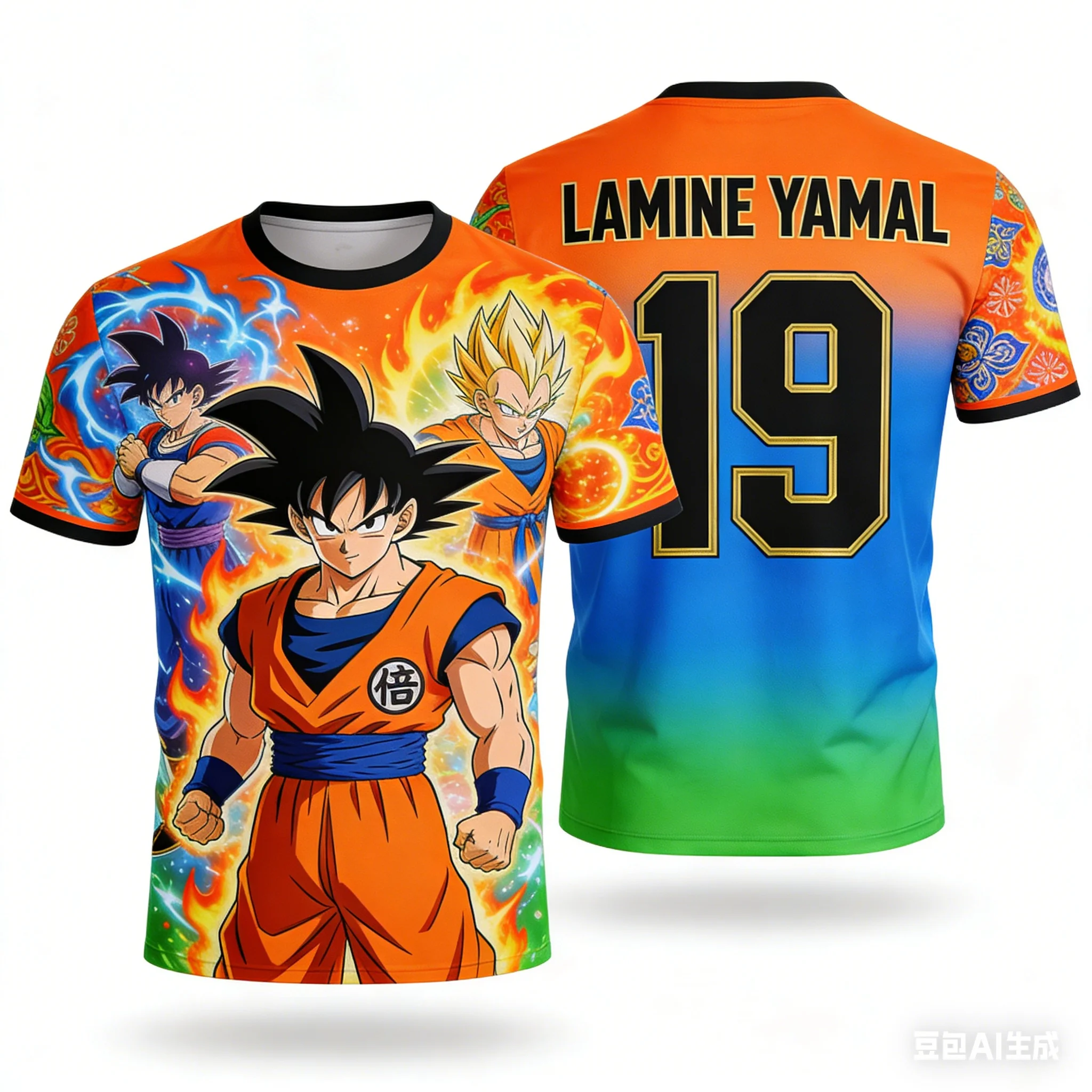 

Футболка унисекс с принтом Dragon Ball × Football Star Collaboration, свободного кроя, в стиле High Street, повседневная, с коротким рукавом