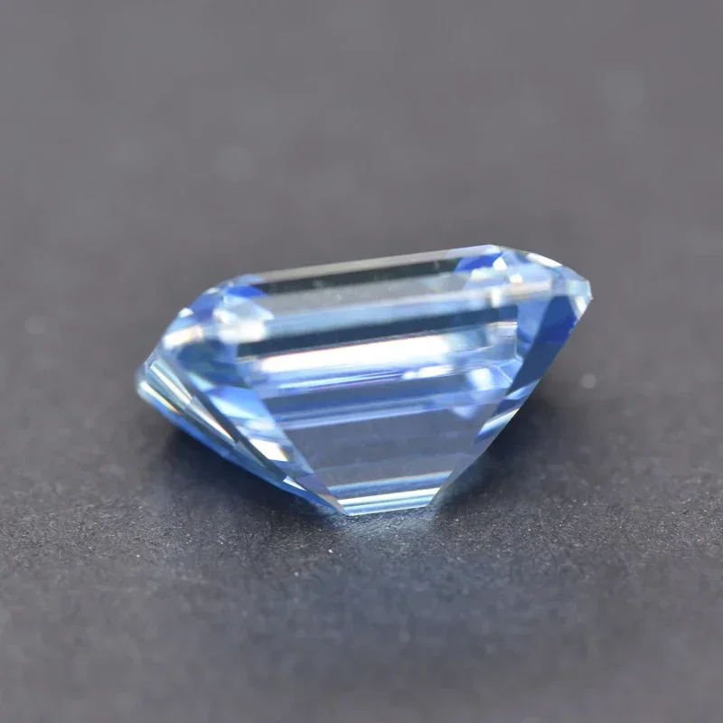 

Moissanite Emerald Cut Ice Blue Color Gemstone Lab Grown Diamond Diy Charms Jewelry Making Materials with Certificate