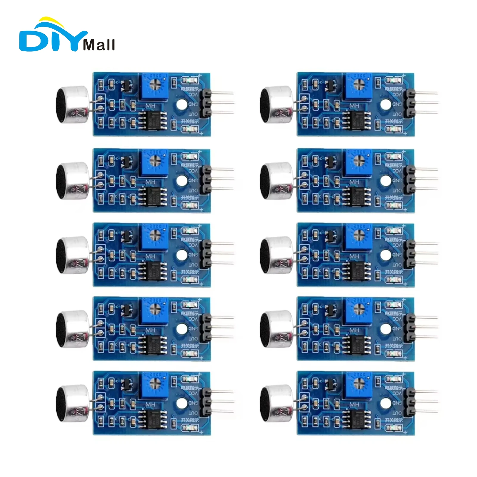 

DIYmall 10 шт. модуль обнаружения звука с аналоговым/цифровым выходом для проектов Arduino