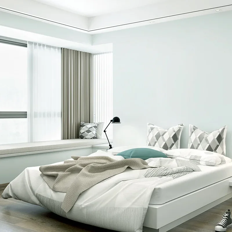 Light Greenish Blue Wallpaper Light Blue Nordic Style Modern Minimalist Solid Color and  Room Bedroom TV Background Wallpaper