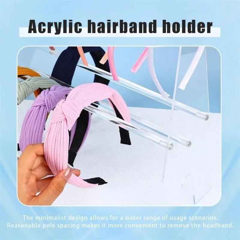 

Elegant Hairband Storage Solution Sturdy Clear Acrylics Double Layers Accessory for Large Capacity Home Organization