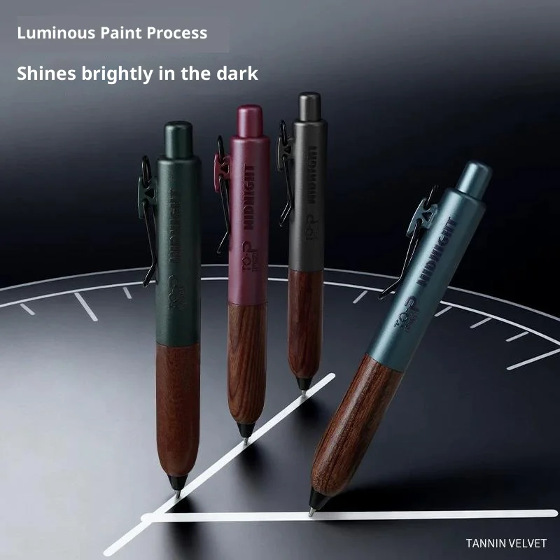 TANOOCI TOP Midnight Series Mini Gel Pens,Low Center of Gravity with Sandalwood Grip,0.5mm Fine Point Ballpoint Pen for Students