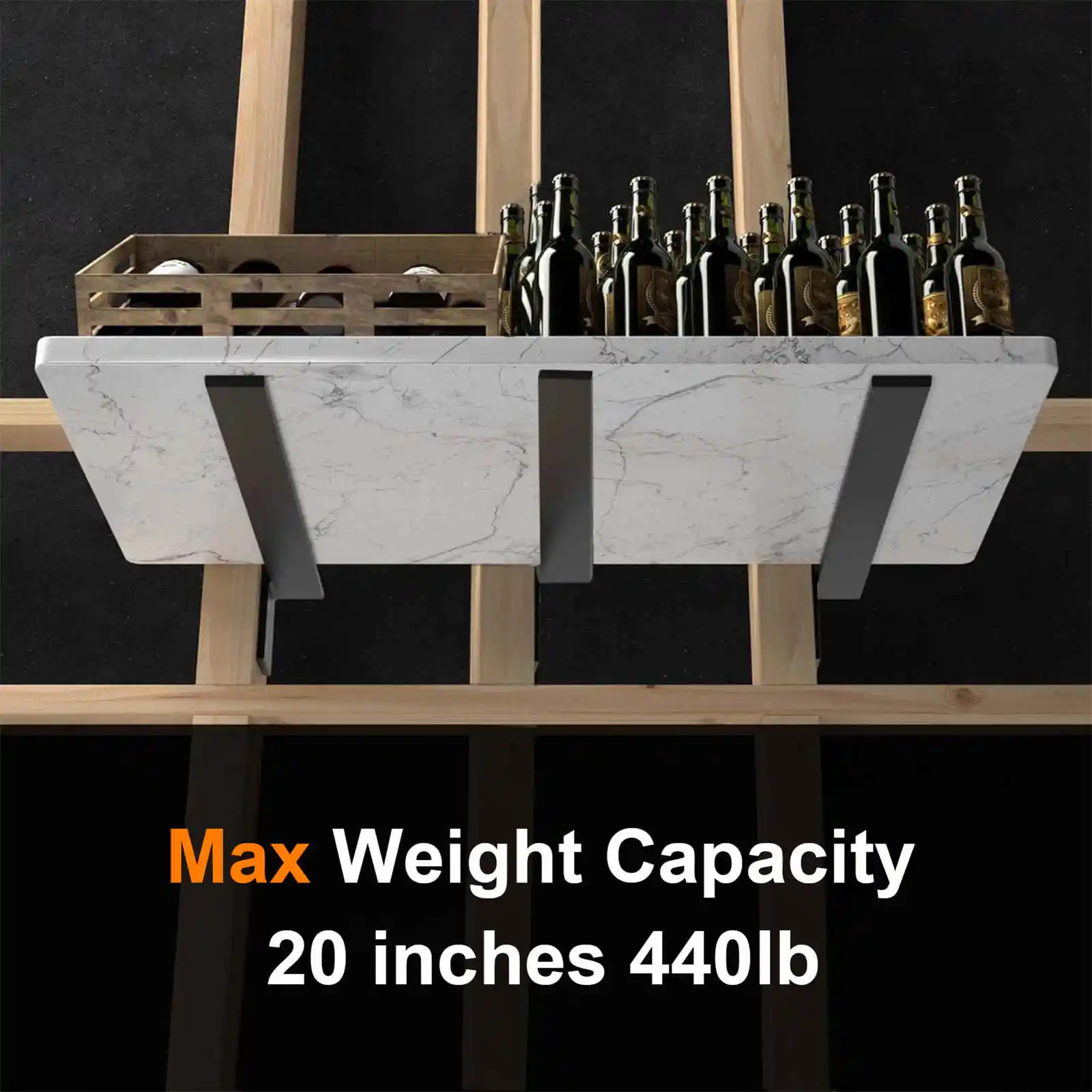 Staffe da 18 pollici per ripiani galleggianti, staffe per mensole galleggianti in acciaio resistente, supporto per scaffalature da parete moderne da 3 pezzi