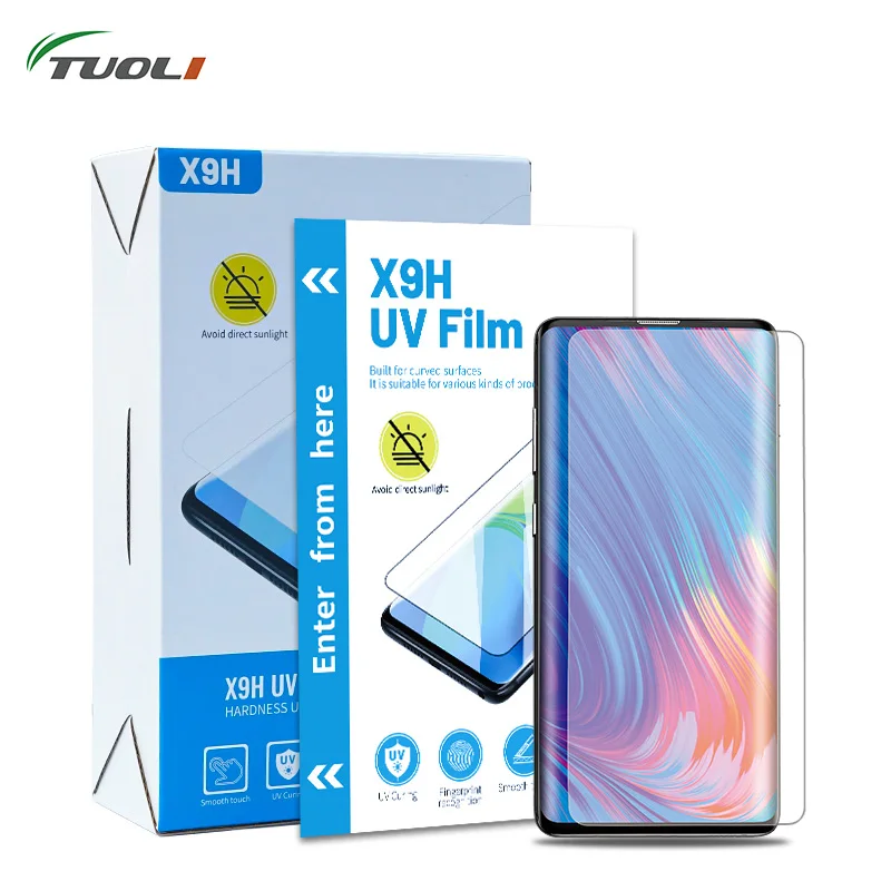 Tuoli-uv hd Clear Glass Protective Soft Film Curvo Screen Cover Máquina de Cura a Vácuo X9h 180 250u Tl168 Tl568 Tl518 50 Pcs