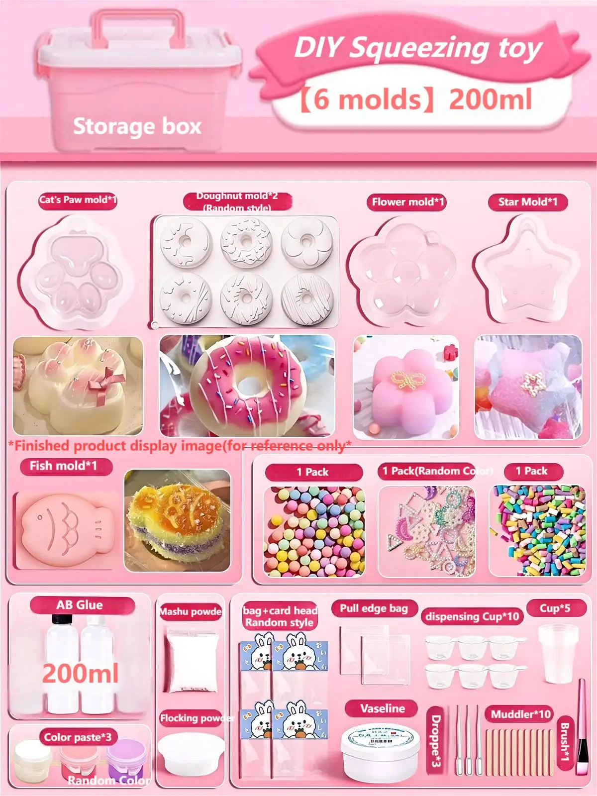 NONE DIY Taba Squishy Kit Silikon Squishy Maker Fufu Squishies Herstellung Kits Silikon Gummi DIY Stress Relief Spielzeug Dekompression Geschenk 3