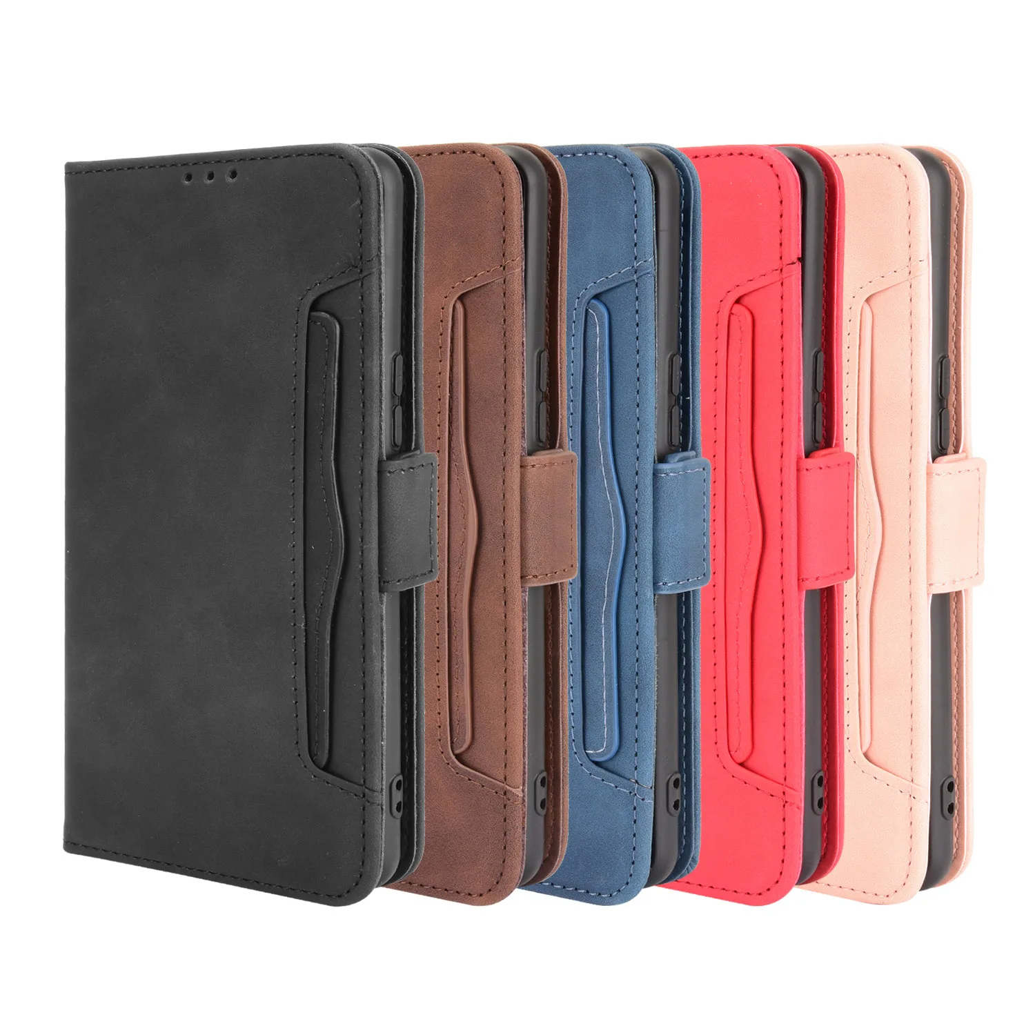 Flip Leather Cover For ZTE Axon 30 5G A2322 A2322G Separate Type Magnetic button Many Card Slot Wallet Shockproof Phone Case