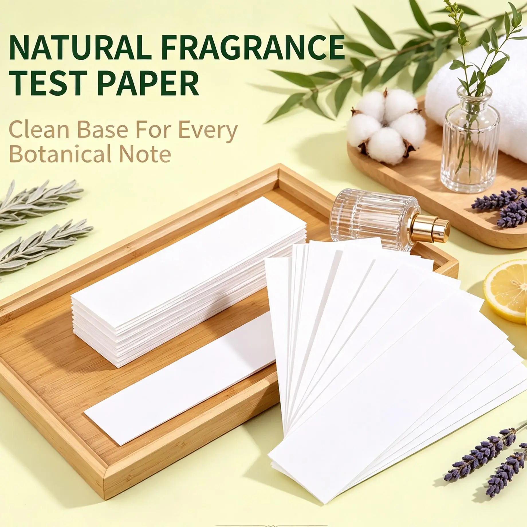 100/200Pcs Essential Oil Perfume Test Paper Strips, Round Head & Flower Shape Aromatherapy Fragrance Tester Paper