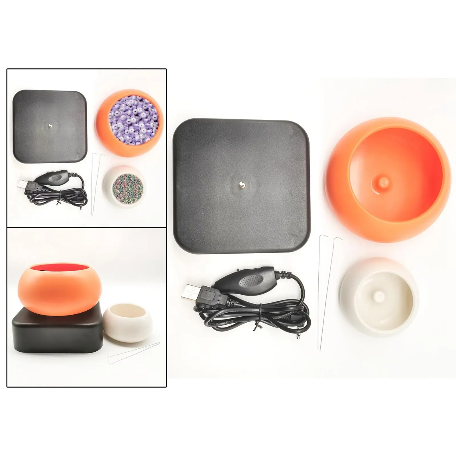 Electric Bead ner Kit Jewelry Making 2 Beading Bowls Handsfree Quickly