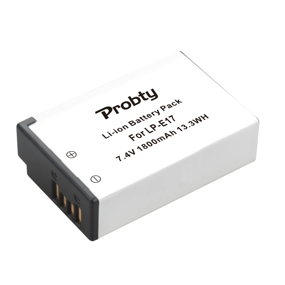 Probty LP-E17 LPE17 LP E17 Camera Battery+LED Dual USB Charger for Canon EOS R8 RP 200D 250D M3 M5 M6 750D 760D T6s 800D T8i