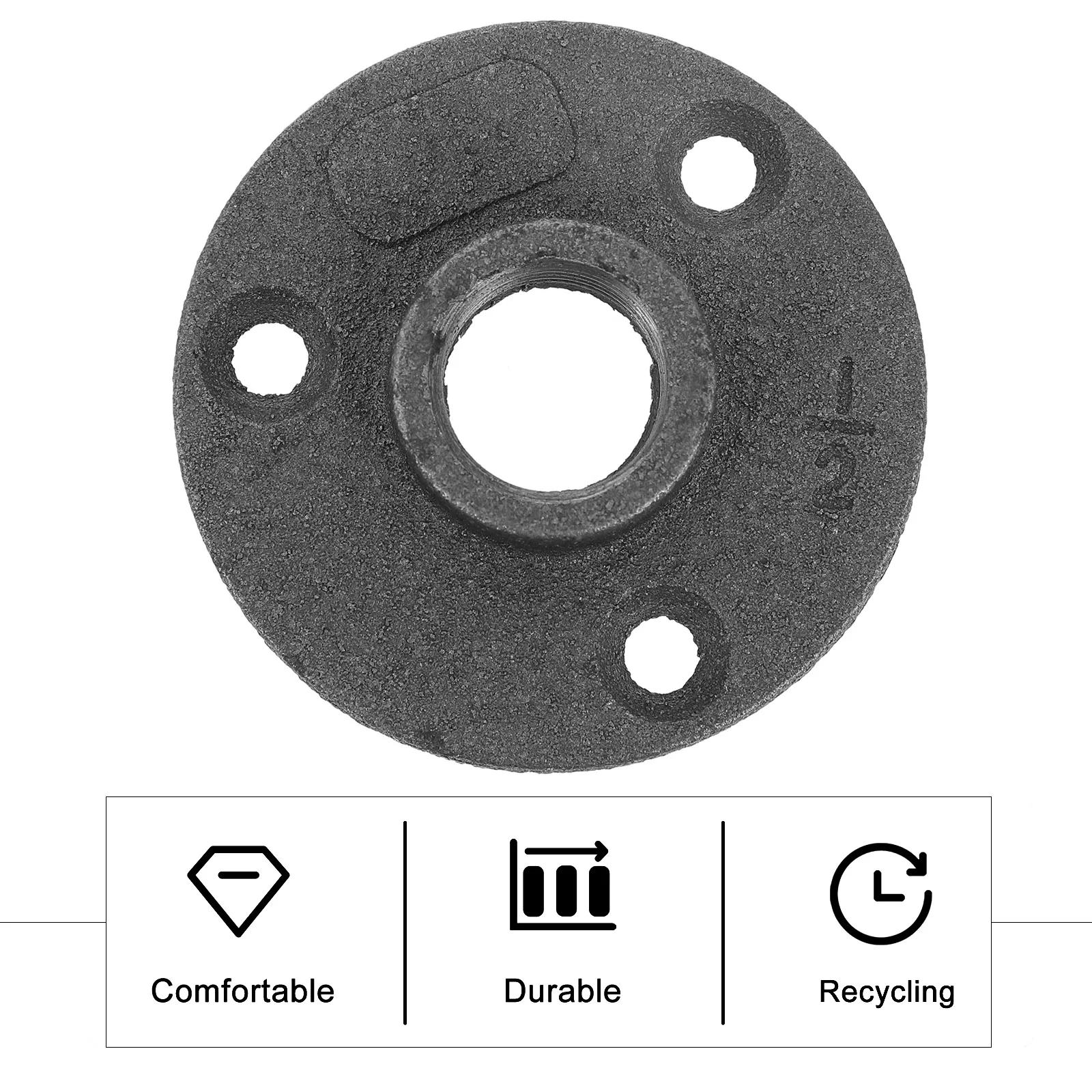 

10pcs Retro Flange Plates Malleable Iron Fittings Durable Furniture Shelving Decor Floor Flange For Industrial Home Use