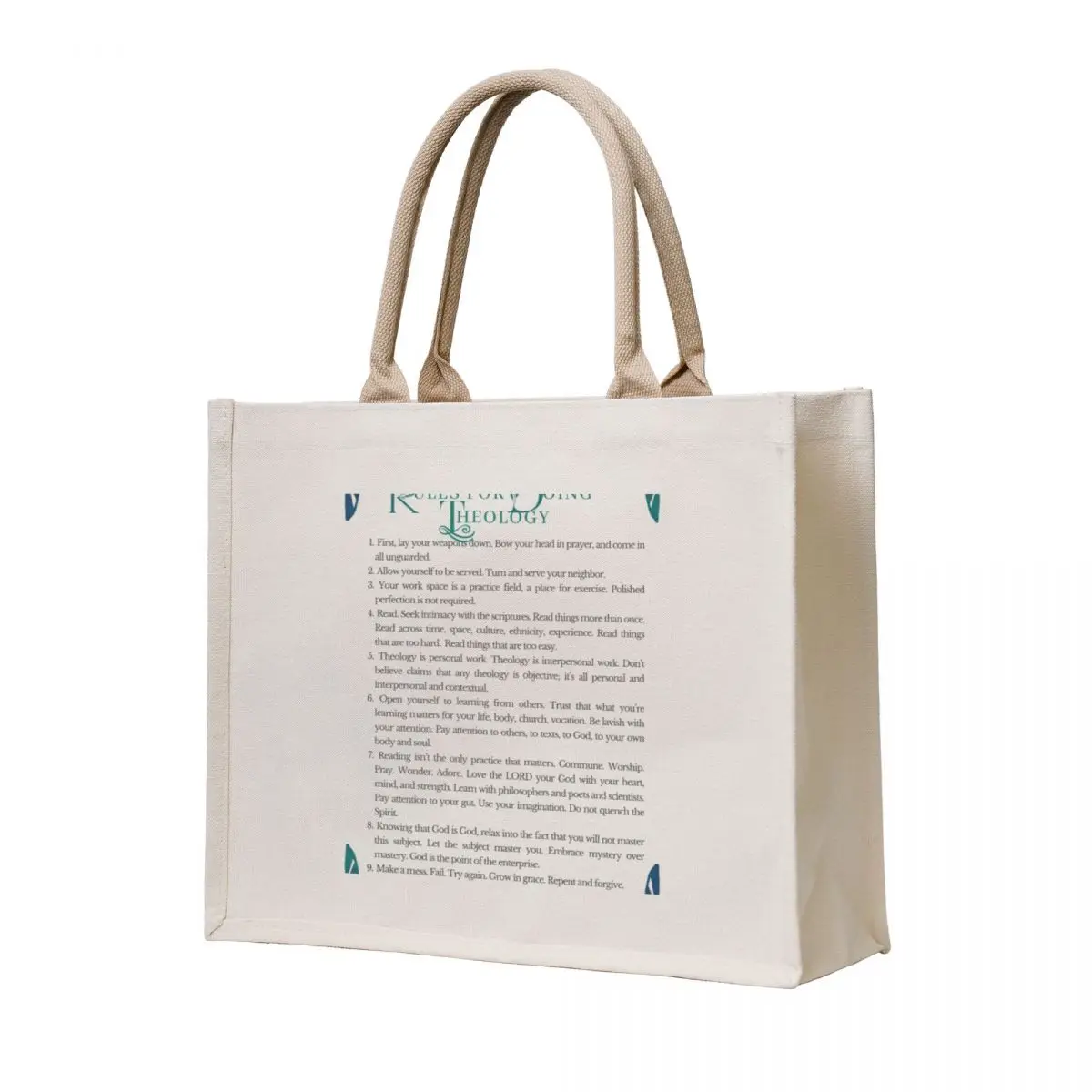 

Rules for doing theology Tote Bag Shopper Gift bags cute tote bag Big bag women