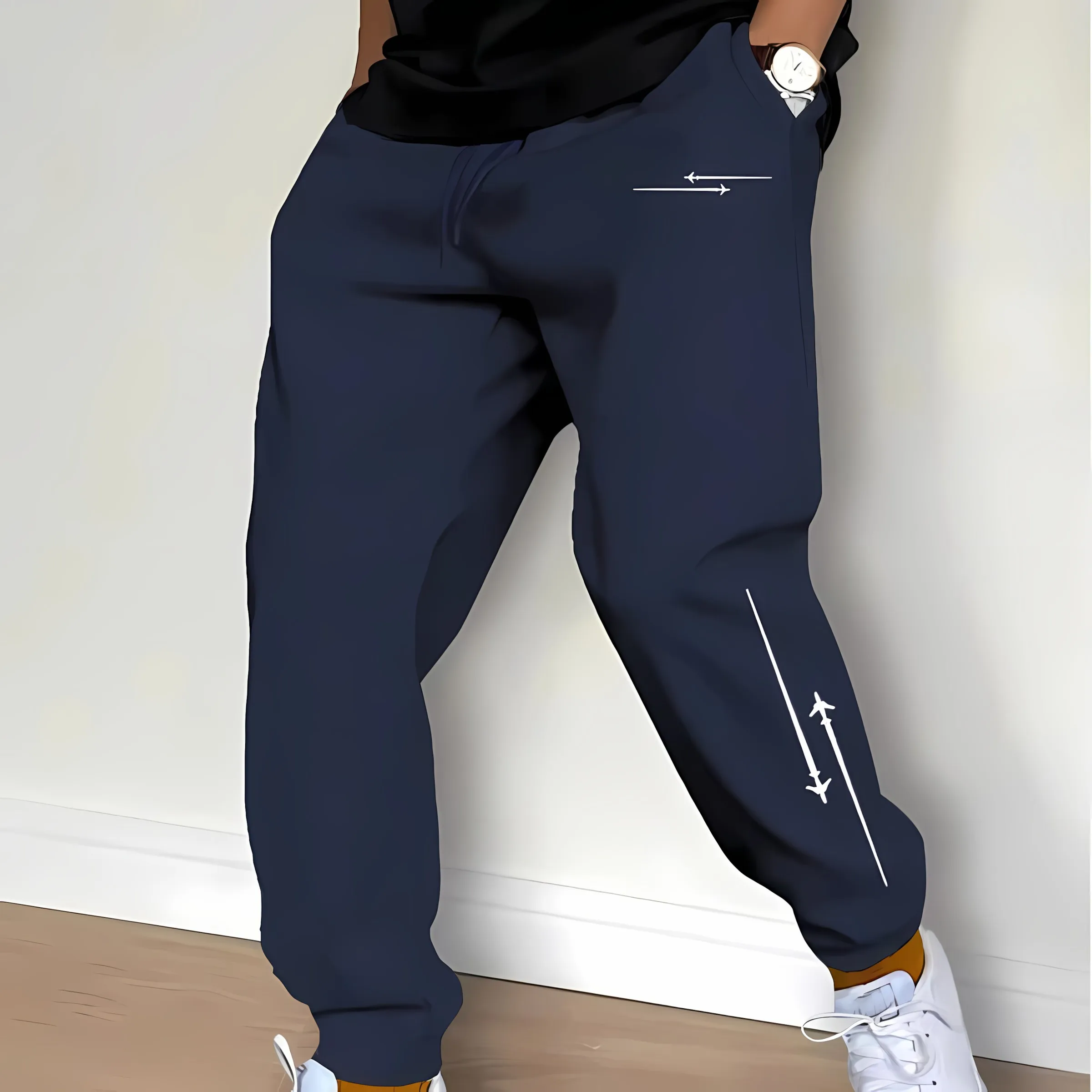 

Новые мужские брюки на весну и осень 2024, повседневные, модные, удобные и мягкие, с 3D-принтом стрелок.