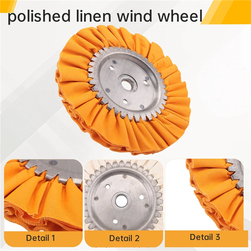 

A53Q-Airway Polishing Wheel Kit, Woodworking Machinery Cloth Wheels For Angle Grinder, 8Inch Diameter, 4PCS