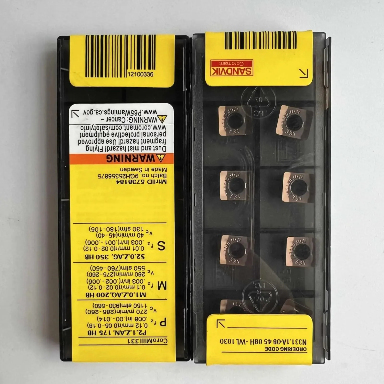 

Original SANDVIK / N331,1A-084508H-WL 1030 / Hard alloy CNC Blade 10 Pcs