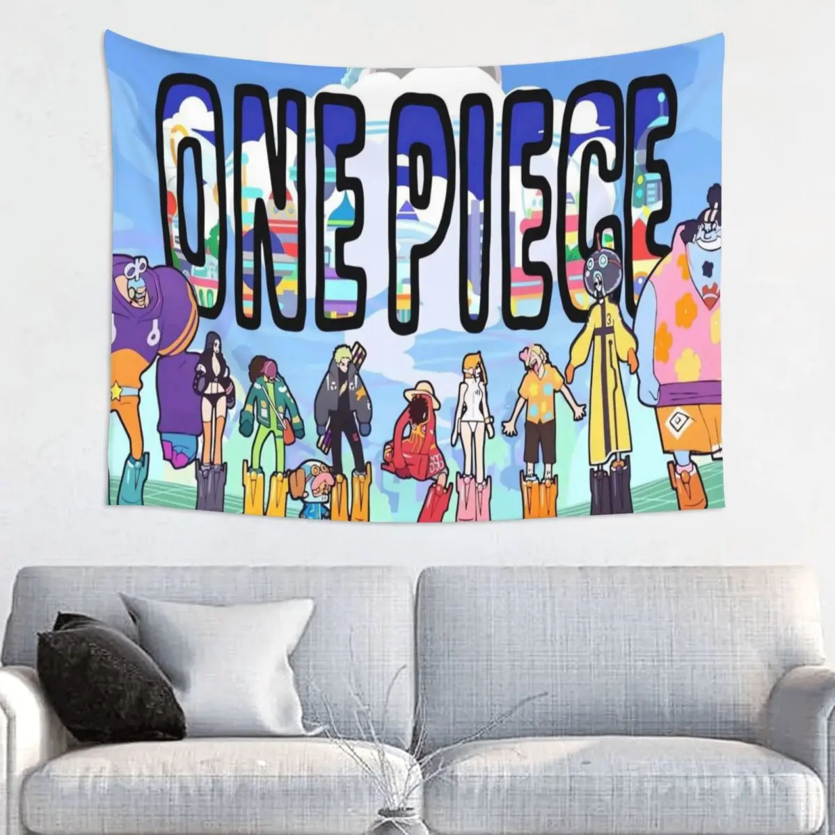 

Луффи Зоро Тони Чоппер Аниме Гобелен Хиппи Полиэстер Настенный Декор Комнаты Покрытие Стола Ретро Гобелены