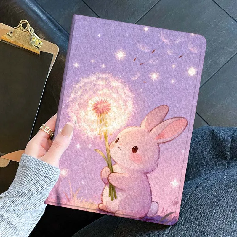 capa-de-tablet-com-estampa-de-coelho-e-dente-de-leao-para-ipad-pro-air-mini-11-1-2-3-4-5-6-7-7ª-geracao-129-13-79-83-m3-m4-polegadas