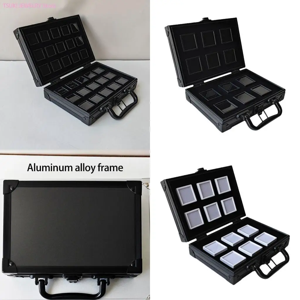 

62KE Portable Aluminum Alloy Gemstones Holder for Collectors and Travelers Use