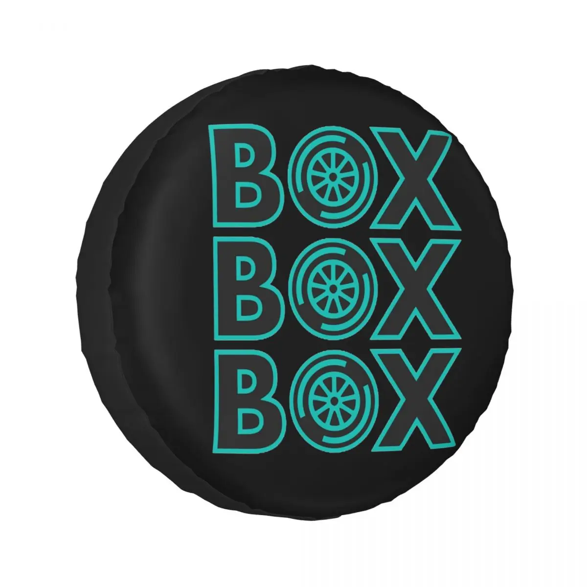 

Custom Box Box Box Silver Arrows F1 Tyre Design Spare Tire Cover for Car Pajero 4x4 Wheel Protector Covers 14" 15" 16" 17" Inch