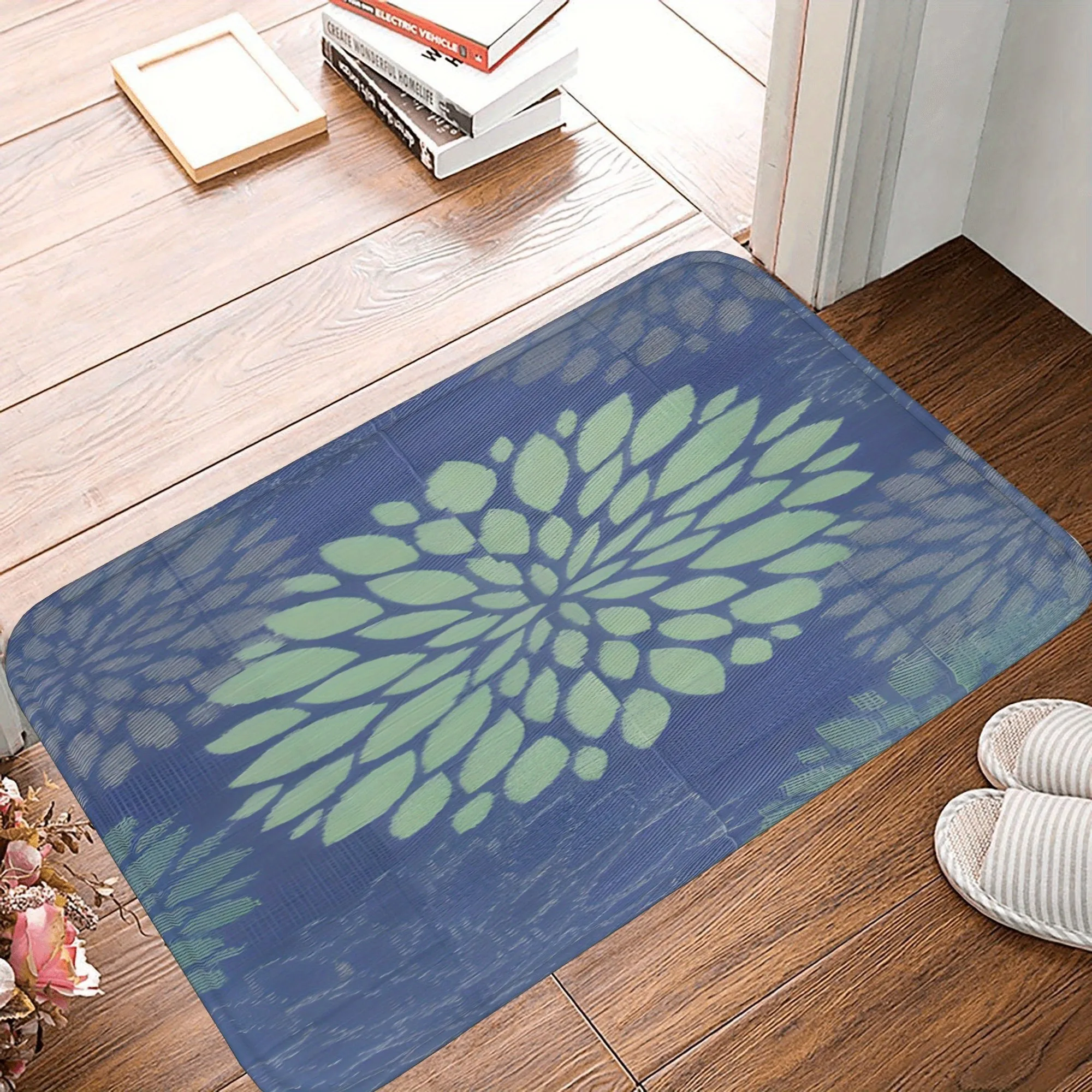 

1PC Botanical watercolor Kitchen Rug Non-Slip Door Mat Pop design Bathroom Rug Bath Mat Carpet for Home Sink Laundry Decoreeree