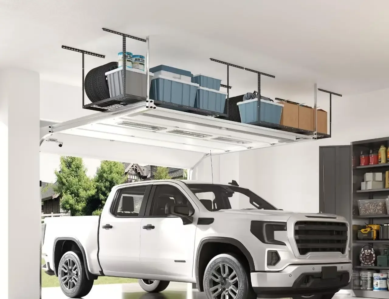 3x6 Overhead Garage Storage Adjustable Ceiling Storage Rack, 72