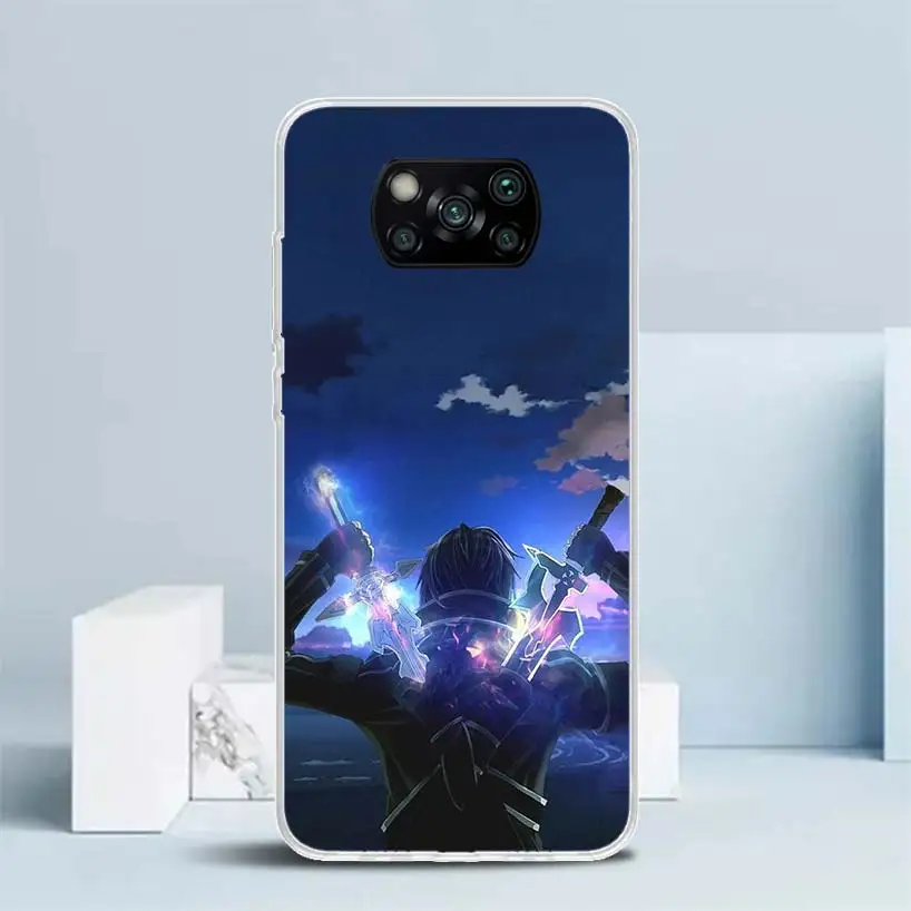 Sword Art Online Kirito Asuna Soft Cover for Xiaomi Poco X5 Pro X4 Gt X3 Nfc M5S Print Phone Case M4 M3 M2 F3 F2 F1 Mi Note 10 L