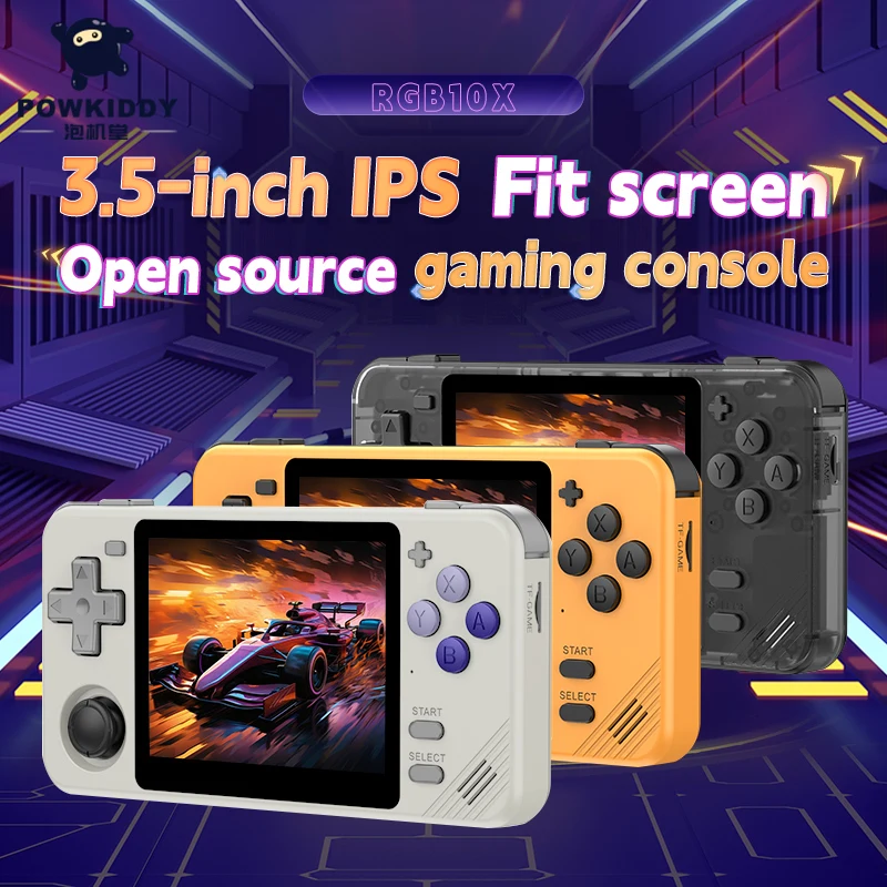 

New Powkiddy Rgb10x Handheld Game Console 3.5-Inch Ips Oca Fit Screen 640*480 Hd Open Source Psp Arcade Men Portable GameConsole