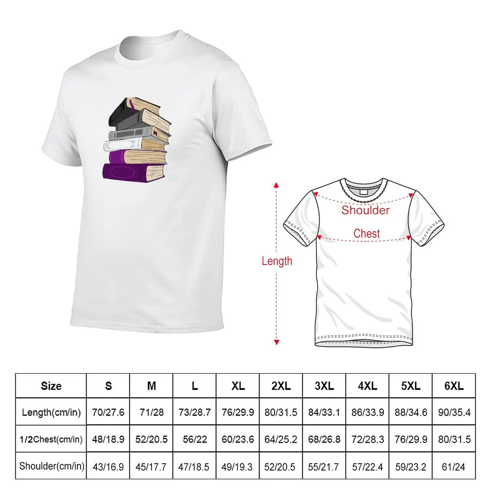 New Ace Pride Book Stack T-Shirt shirts graphic tees anime mens big and tall t shirts