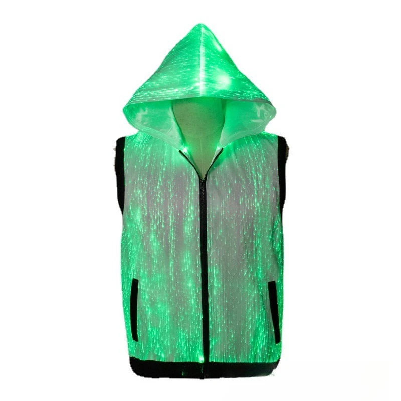 Colorful fiber optic vest, Halloween Christmas electronic music festival clothes colorful c