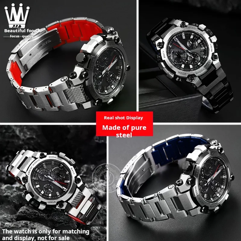 High quality watch strap For Casio GSHOCK MTG-B3000 Solid Metal watchbands MTG B3000 Modified Stainless steel Adapters Connector