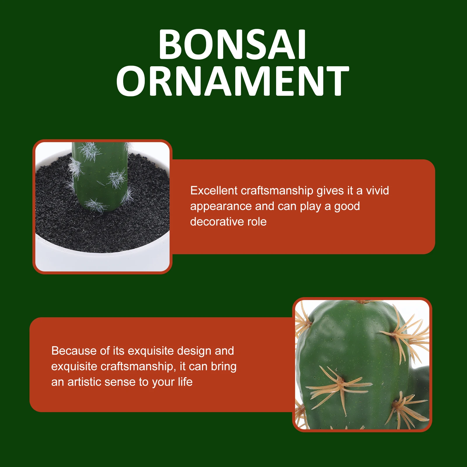

3pcs Simulation Cactus Ornament Artificial Plant Decor Home Office Bonsai Faux Succulent Fake Green Plants Tabletop Adornments