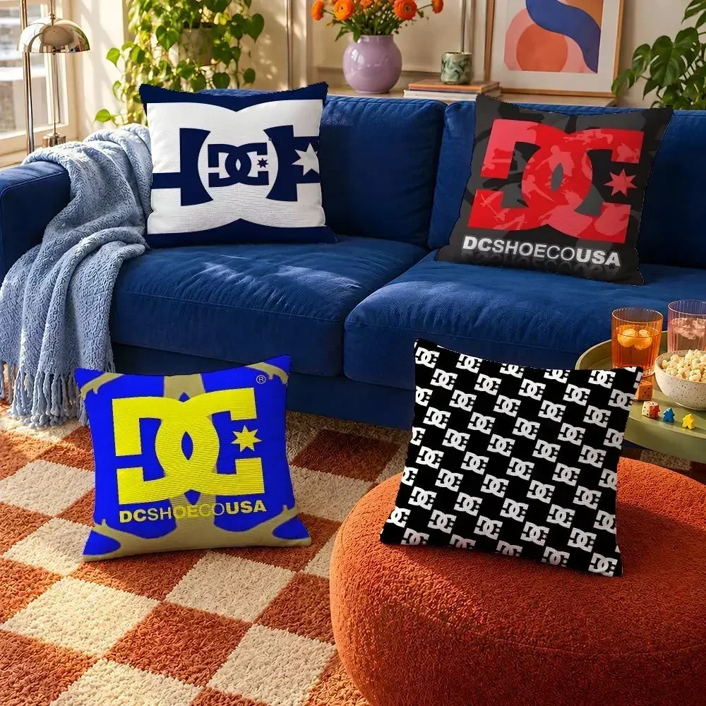 Brand DC Shoes Skateboarding Merch Cushion Cover Throw Pillow Soft Short Plush Cozy Colorfast For Sofa Bedroom Home Decor
