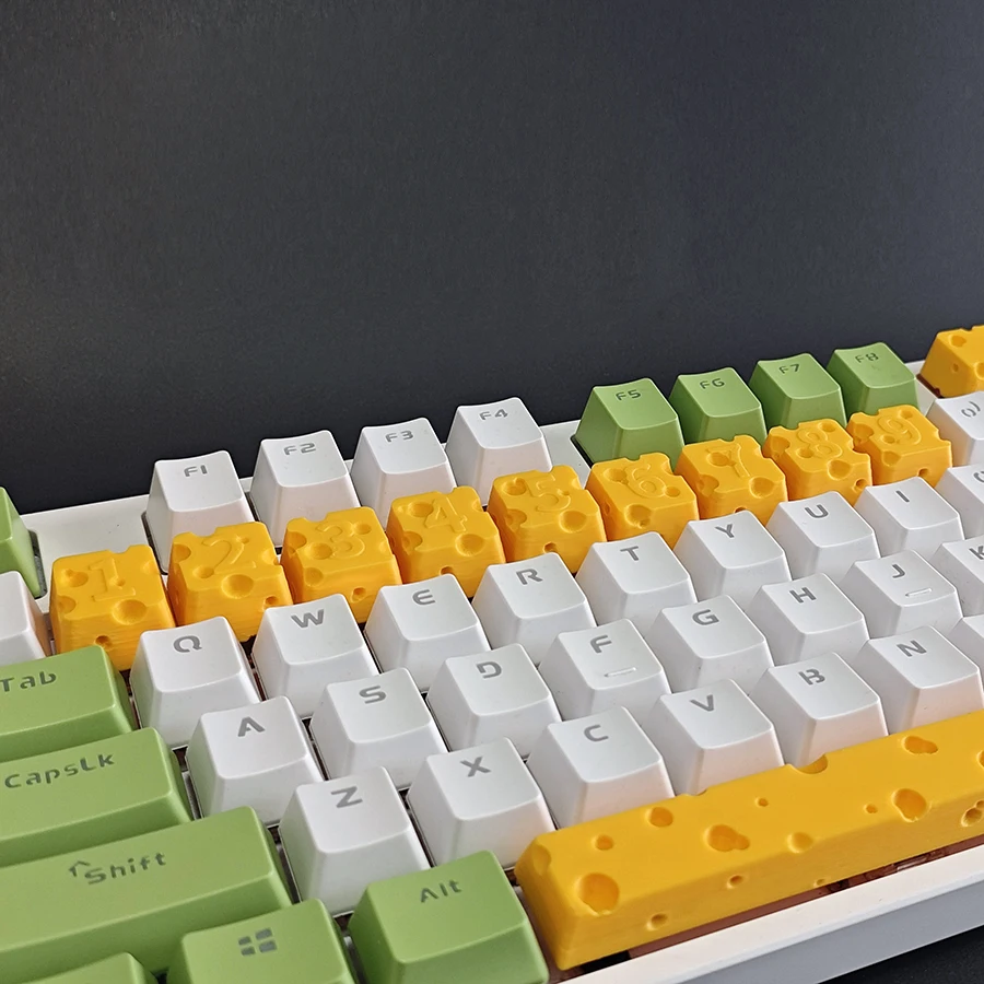 New Personalized Number 0-9 Keycaps Cute Cheese Style Key Cap For Cross Axis Mechanical Keyboard