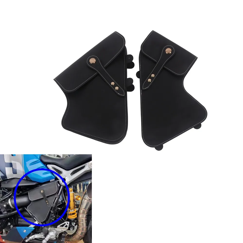 

For BMW RnineT R9T Pure Racer Scrambler Maintenance Frame Sides Tool Bag Retro Leather Saddle Bag
