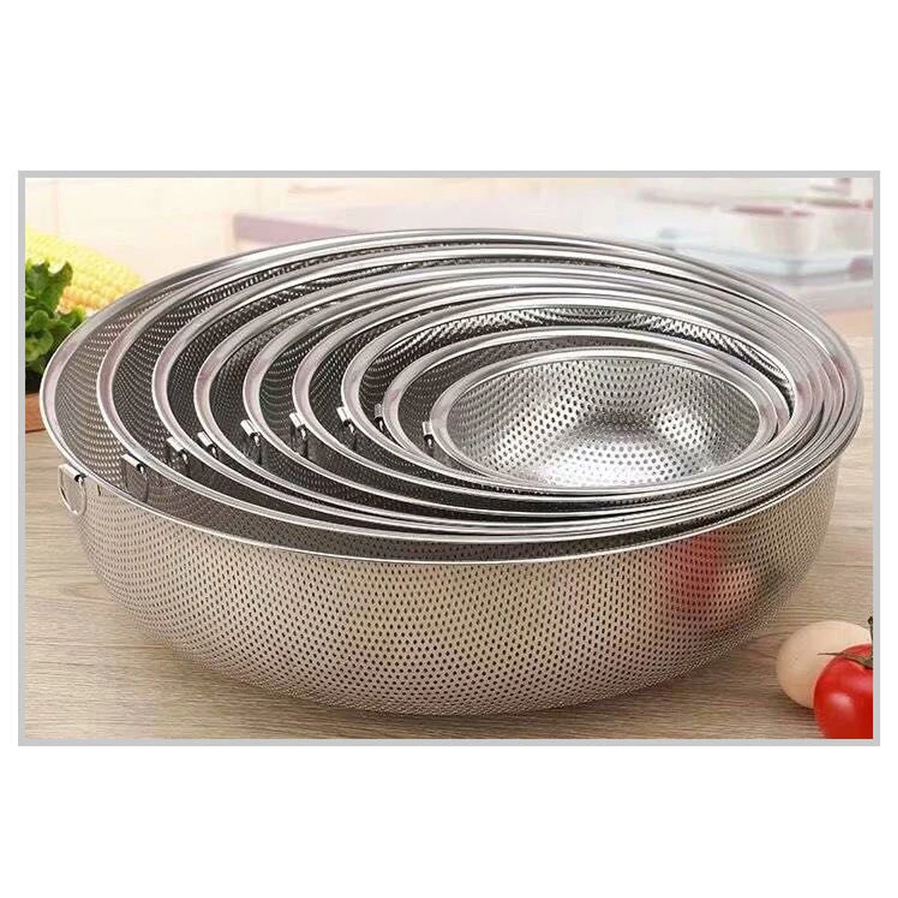 

Stainless Steel Basket Fruit Vegetable Baskets Basket Sieve Strainer Mesh Colander Rice Washer Storage