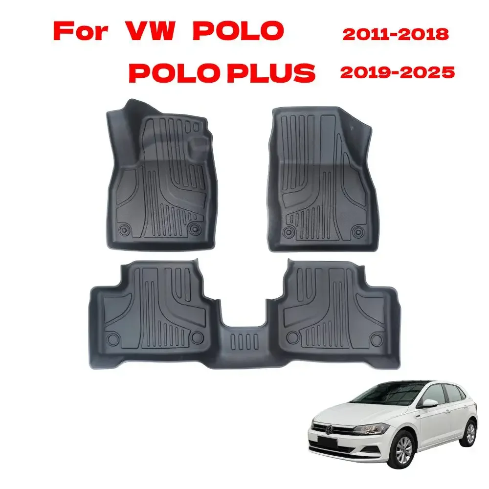 

Коврики TPE для VW POLO/POLO PLUS 2025-2011 лет, автомобильные ковры, аксессуары для ног, аксессуары для Volkswagen POLO PLUS 2025