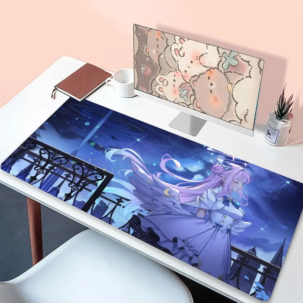 Hot Fashion Game Blue Cute Misono Mika Mouse Pad Non-Slip gaming Rubber Edge locking mousepads pc gaming Game play mats for note