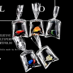 Dollhouse Miniature Cute Fish Bag Aquarium Doll House Home Ornament Toy For Dollhouse Decoration Crafts Kids Gift