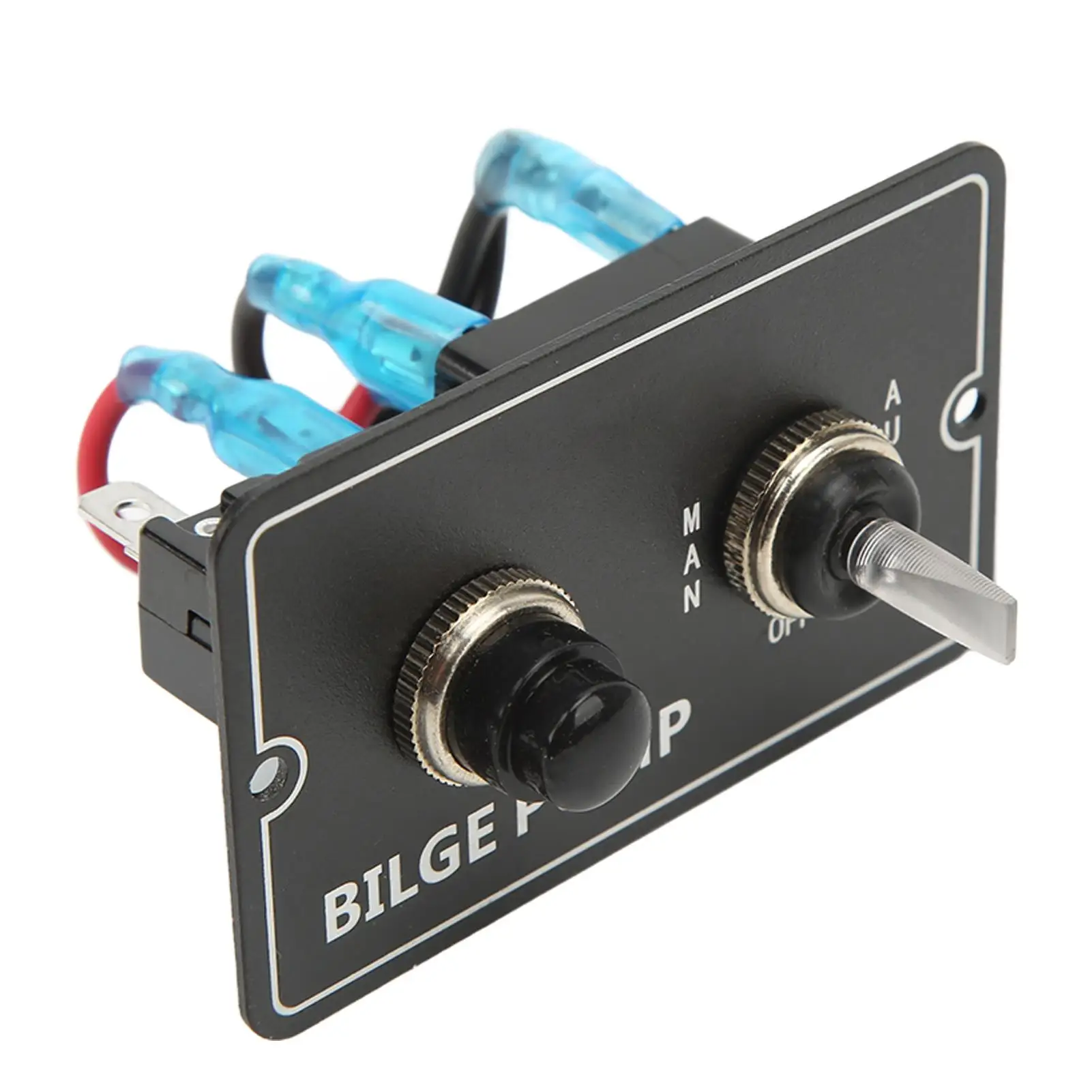 Bilge Pump Switch Safe Black Stable Performance 3 Way Switch LED Bilge Pump Switch Panel Aluminum with LED Indicator for boat