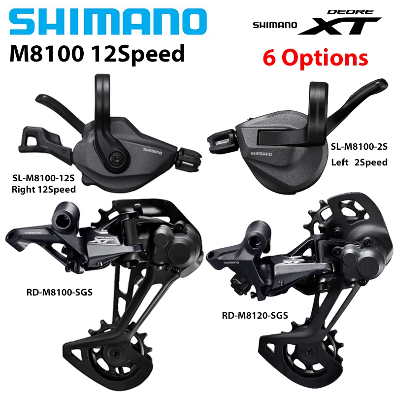 SHIMANO DEORE XT M8100 M8120 SGS Przerzutka tylna 12v 2V Dźwignia zmiany biegów MTB Rower górski SHADOW RD 1x12 Prędkość Części rowerowe