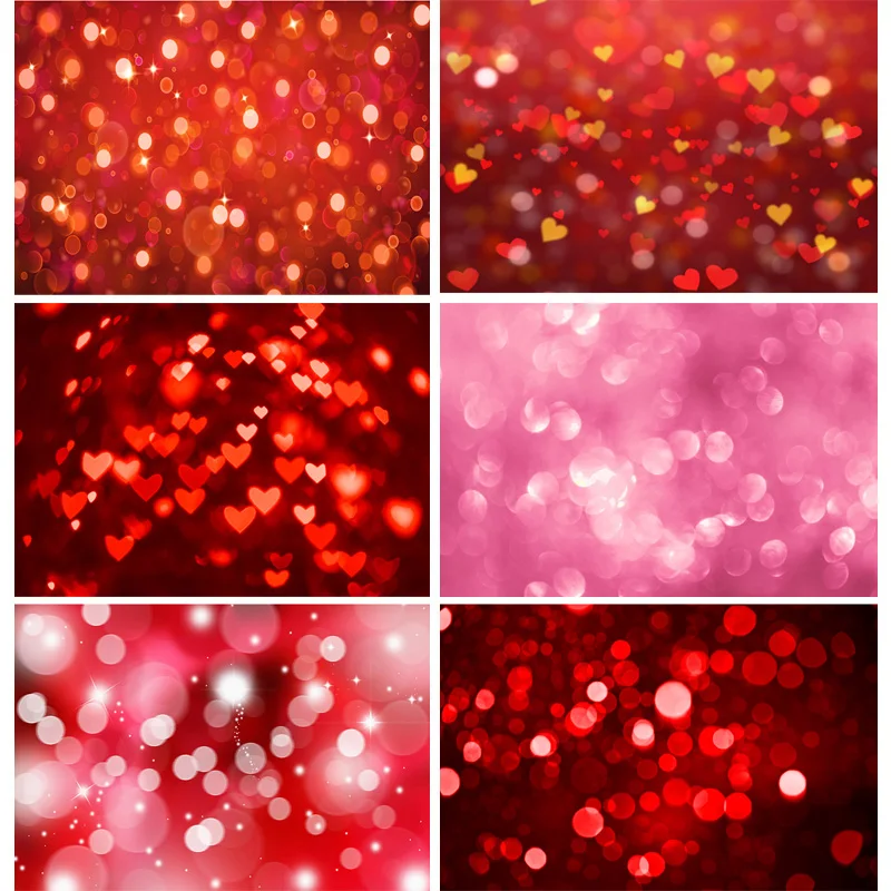 

ZHISUXI Bokeh Abstract Dream Photography Backdrops Red Heart Valentine's Day Romantic Love Photo Studio Background RQ-09