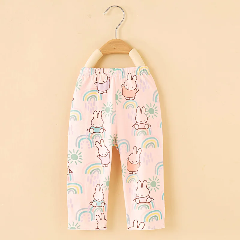 2023 new Summer kids Anti-mosquito Capri pants cotton Thin Cool refreshing Leisure baby Toddler harem trousers clothes clothing