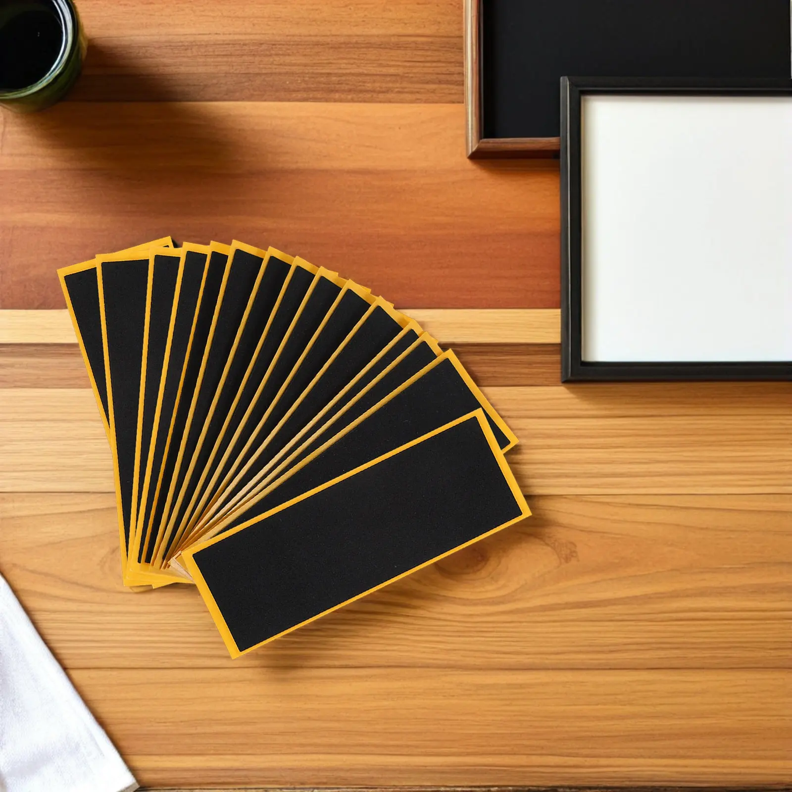 15Pcs Fingerboard Stickers Black Foams Tape Non-Slip Texture High-Quality Craftsmanship Fits Mini Skateboards Securely