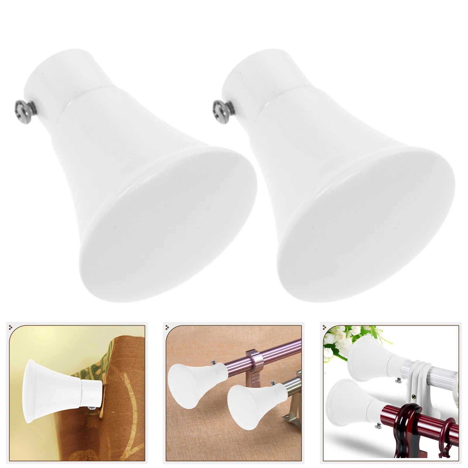 2 Stück Gardinenstangen-Endstücke aus Eisenmaterial, kreatives schickes Design, Heimbüro-Dekoration, Endstück für Wohnzimmer, Esszimmer, Schlafzimmer, Fenster